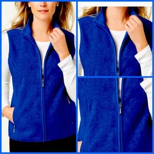 Karen Scott Zeroproof Fleece Vest Color Ultra Blue A Royal Or UK Team Blue NWT